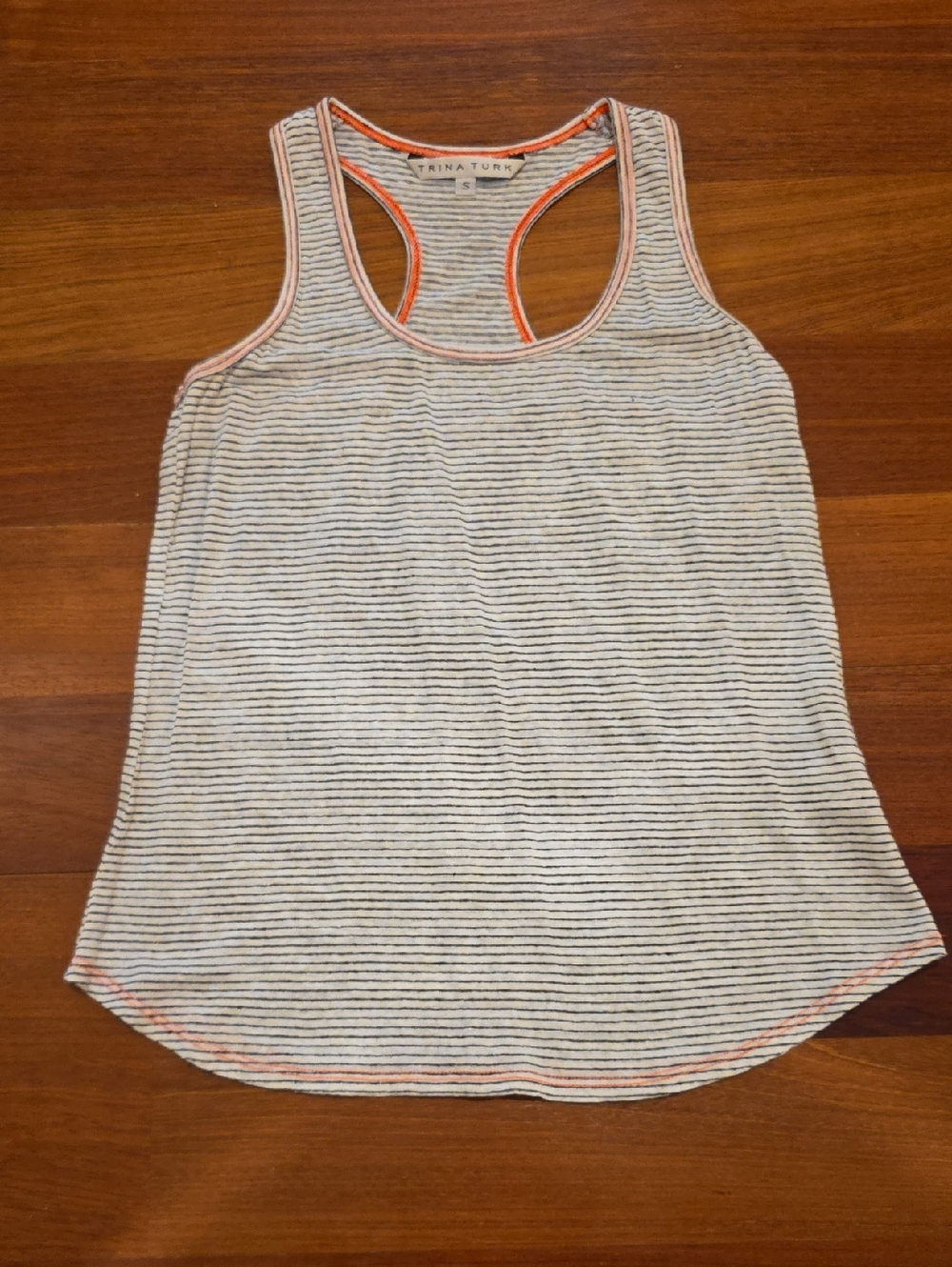 Trina Turk Womens Racerback Black and White Tank Top, Size S